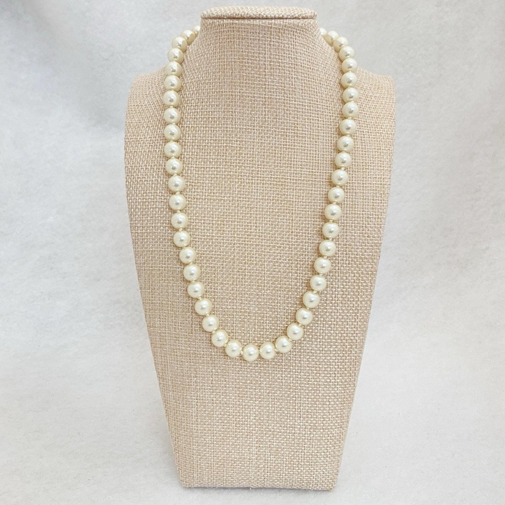 Faux Pearl Necklace White 16" W/Tag Beaded Hand-Knotted Wedding Prom Formal